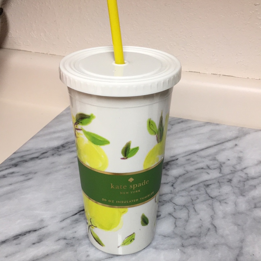 Kate Spade Lemon Tumbler with Straw